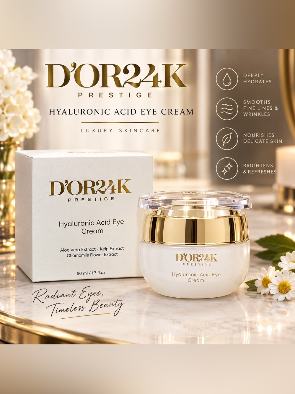 D’OR24K Prestige Hyaluronic Acid Eye Cream 1.7 oz